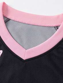 1pc Sweet Tween Girl Butterfly Print Short Sleeve T-Shirt, Spring/Summer - Pink - View 4