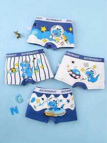 Bộ 8 quần lót boxer in hình phi hành gia và khủng long màu vàng dành cho bé trai. - Nhiều màu - Xem 5