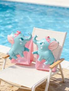 1pc Inflatable Arm Band Floats, Cartoon Designs Like Seahorse, Elephant, Cherry, Pineapple, Octopus, Toucan, Unicorn, Dolphin, Dragon, Green Dinosaur, Shark, Suitable For Swimming Pool Party In Summer - Multicolor - View 7