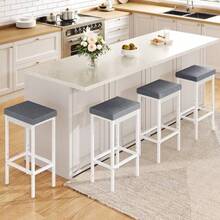 HOOBRO Bancos para Barra de Cocina WG21BY01 - Blanco y Gris - Ver 3