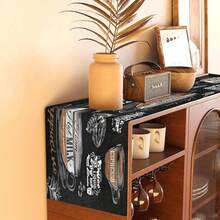 1/25pcs Chalkboard Coffee Pattern Printed Linen Table Runner, Suitable For Holiday Parties, Birthday Dinners, Kitchen And Dining Room Decor, Furniture And Home Textile Decoration. It Is A Multi-Purpose Home Decor Item Suitable For All Seasons, Perfect For Party And Holiday Decorations, As Well As A Great Gift For Parents And Friends. - Multicolor - View 3