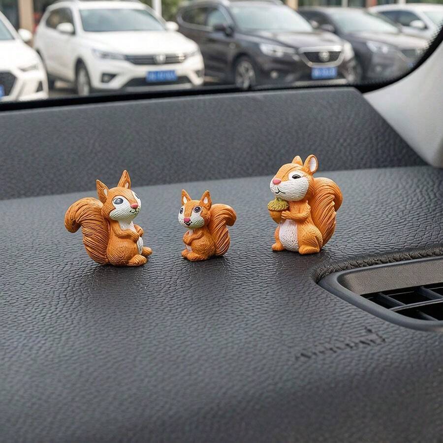 3 món đồ trang trí tiểu cảnh gia đình sóc mini dễ thương, trang trí nội thất xe hơi sáng tạo, đồ trang trí bàn làm việc, phụ kiện tiểu cảnh tự làm. - Con sóc nhỏ - Xem 1