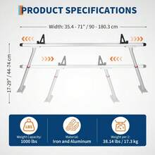 Truck Ladder Rack - Silver - View 2