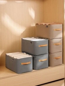 1/2/4pcs Clothes Storage Baskets, Underwire Non-Woven Storage Boxes, Student Dormitory Bedroom Non-Woven Fabric Storage Baskets - Suitable For Clothes, Socks, Underwear, Organization And Storage - Multicolor - View 11