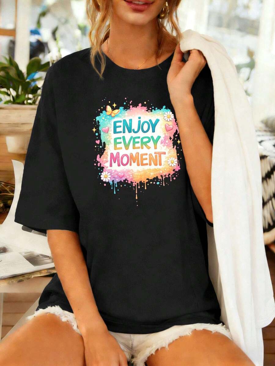 Dam-T-shirts - Svart - Visa 1