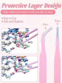 10/6/1 Set Professional Stainless Steel Eyelash Curler, Customized Size, Durable & Reusable, With Pointed & Curved Tip Design, Easy To Operate, Ideal For Beginners - Pink - View 3