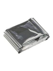 CAMEL CROWN Manta térmica de emergencia, manta de prevención de hipotermia para exteriores, equipo de protección contra el frío reforzado, manta de calentamiento y salvamento, manta de primeros auxilios para exteriores - Plateado - Ver 2