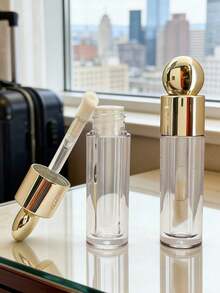 Ống đựng son bóng rỗng, ống đựng son bóng trong suốt 5ml có cọ, hộp đựng son dưỡng và son bóng có thể tái sử dụng cho bộ dụng cụ trang điểm son bóng tự làm, trang điểm cho nữ và bé gái, ống đựng son bóng có cọ lớn, ống đựng dầu dưỡng môi, hộp đựng son bóng du lịch. - Nhiều màu - Xem 2