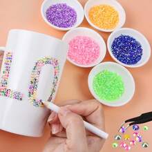 Jelly Resin Rhinestones With Tweezers, 15/24/28/32/40 Grid Mixed Color Crystal Rhinestone Decoration Set, Colorful DIY Rhinestones, Party Accessories, Handmade Crystals, Suitable For DIY Crafts, Clothing, Cups, Shoes, Fabrics, Etc. - A - View 5