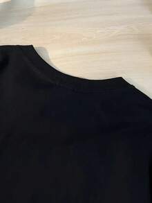 Camiseta de moda para hombre y mujer con estampado creativo, suave y cómoda,% algodón, manga corta, sencilla, elegante, casual y con estilo, ropa juvenil a, oferta de  para uso diario. - Negro - Ver 3