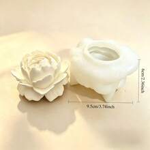 3D牡丹花蜡烛硅胶模具，浪漫牡丹花造型模具，适用于婚礼、派对、茶会装饰，温馨家居装饰硅胶模具，创意硅胶模具 - A-白色 - 查看 6