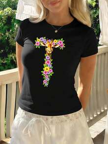 Women T-Shirts - Black - View 1