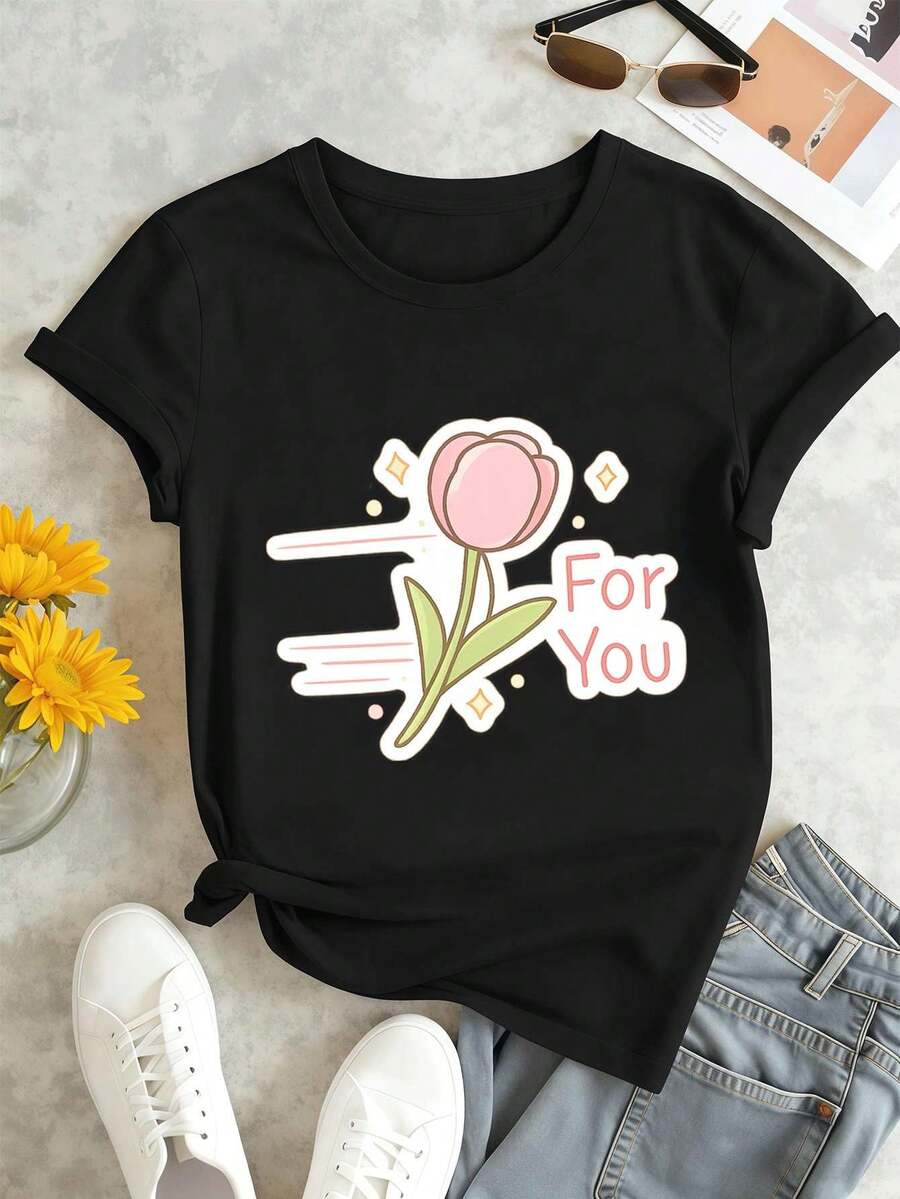 Women T-Shirts - Black - View 1