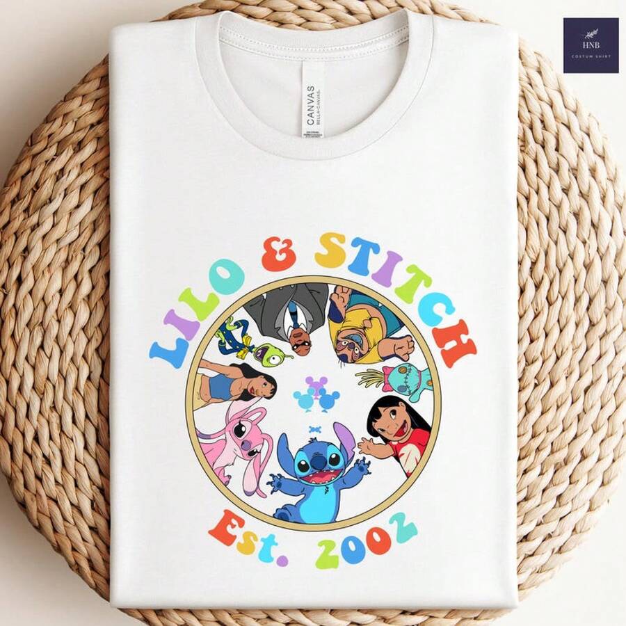 Retro Lilo And Stitch Shirt: Disneyland Family Vacation Gift--Disneys Disneyland Paris The Magic Kingdom Disneyesque The House Of Mouse Mickey Mouse Empire Modest Summer Outfits Take That T Shirt Summer Coord Tops For Women Summer Summer Clothes Women Summer Clothes Summer Tops Summer Tops Women Summer Co Ord Summer Top Summer Outfits White Top Black Top Holiday Outfits For Women  Tops For Women Summer Holiday Gifts Valentine's Day Gifts Earth Day Gifts Oktoberfest Gifts Summer Bank Holiday Gifts - White - View 1