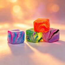 New 1pc Flowing Ice Cube Maltose Stress Relief Toy Cube - Stress Relief Toy - Perfect Gift - Holiday Gift - Christmas Gift - Multicolor - View 2