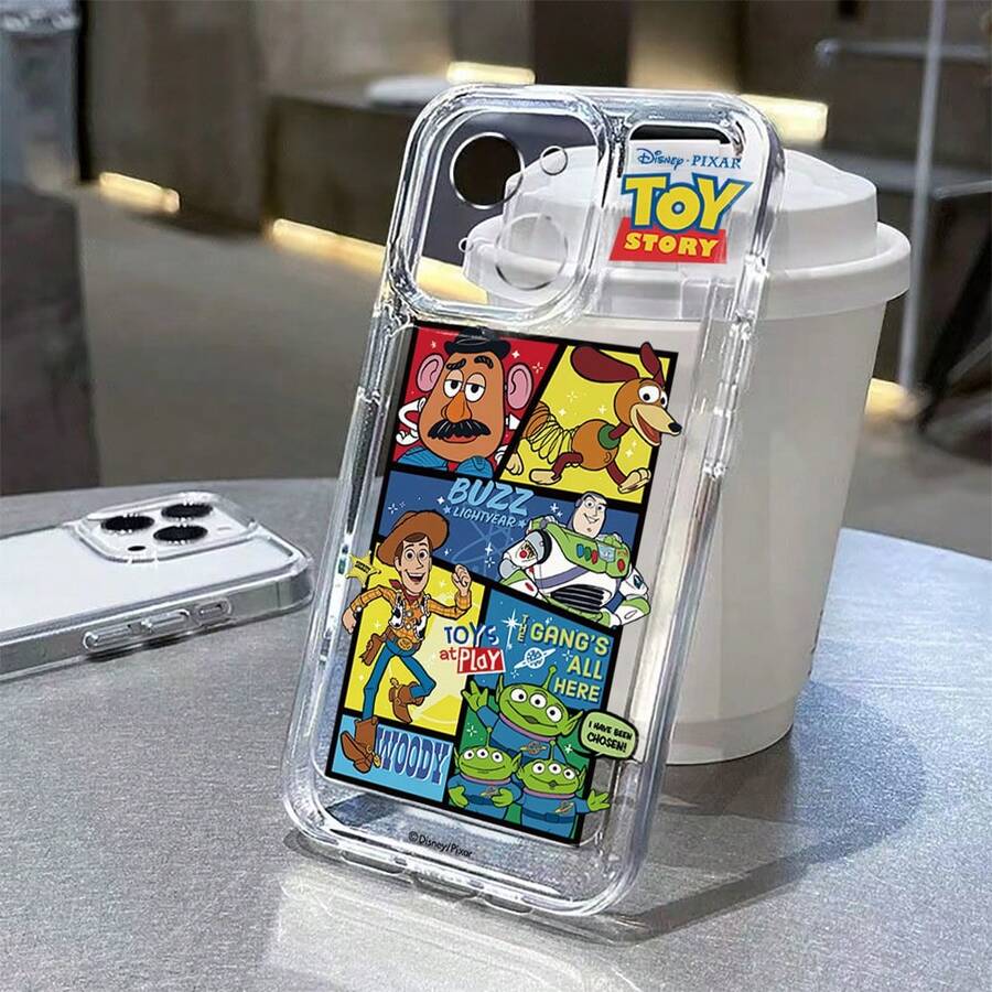 Disney Toy Story「Toys At Play」漫畫分鏡手機殼,適用於 iPhone 17/17 Pro/17 Pro Max/17 Air/16/15/14/13/12/11/X 系列,iPhone 17 Pro Max 手機殼、iPhone 17 Pro 手機殼、iPhone 17 手機殼,女友理想禮物,適合動漫迷 - Transparent - 查看 1