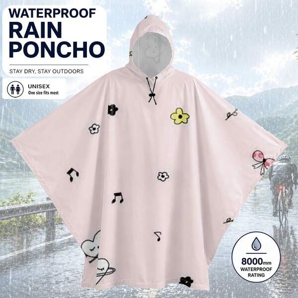 1 piece of exquisite strawberry-printed cycling raincoat, women's electric bike wind and rain cover, enlarged and thickened full-body coverage, face protection and foot covering, suitable for all seasons, fashionable new product, a must-have at home, a cross-border bestseller