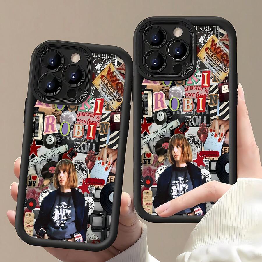 Collage rock de Robin Buckley de .funda de teléfono Fundas compatibles con ,Apple,VIVO,OPPO,,, y Honor.Fabricadas en silicona TPU,ofrecen protección contra golpes y caídas.regalos para mamá - Negro - Ver 1