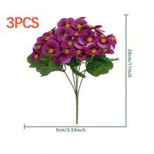 1/3 Bông Hoa Pansy Nhân Tạo Chống Tia UV, Cây Giả Dùng Để Trang Trí Chậu Cây Ngoài Trời, Cửa Trước, Hiên Nhà, Sân Vườn, Cửa Sổ, Nhà Cửa - Nhiều màu - Xem 2