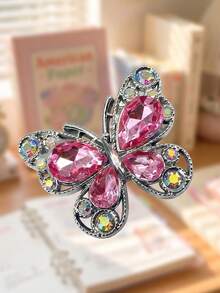 Pink Diamond Butterfly Pendant Card Holder With Pearl Chain, High-Quality Star Bow Transparent Wave Edge Design Card Case With Spring Cord And Buckle, Suitable For Student ID, Meal Card, Transit Card, Access Card, Bank Card And Other Cards, Scratch-Resistant And Shockproof, Suitable For Campus Commute, Daily Travel, Office Access, Gift For Friends, Girlfriend, Students, Birthday, Holiday, School Gifts - Multicolor - View 8