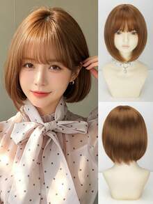 Wig Rambut Pendek Lurus Sintetis 12 Inci, Serat Sintetis Tahan Panas, Wig Modis, Cocok untuk Pemakaian Sehari-hari, Pesta, Cosplay, dan Acara Kumpul-kumpul di AS. - MultiWarna - View 15