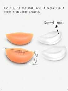2pcs/4pcs Silicone Bra Inserts/Pads, Suitable For Small Bust, Can Push Up And Enlarge, Waterproof Invisible Swimsuit/Bikini Pads (Non-Adhesive, Please Do Not Mistake As Adhesive) - Multicolor - View 5