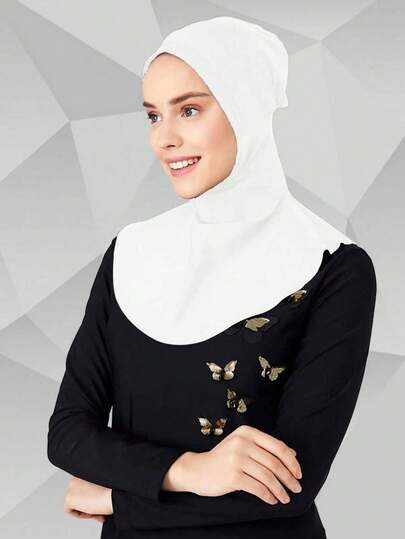 1pc Summer Bath Swim Hijab Swimming Instant Turban Women , Extended Neck Design