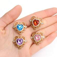 10Pcs Baroque Style Rhinestone Crystal Heart Shaped Pendants, For DIY Jewelry Making Exquisite Necklace Earring Accessories - Love - View 2