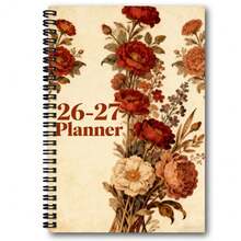 1pc Vintage Floral Design Spiral Weekly Planner - Goal Setting To-Do List Organizer, Suitable For University, Office - Desktop Calendar Notebook For Weekly Planning, Including Goals And To-Do List, Spiral Bound - L - View 7