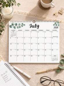 1 chiếc lịch treo tường tối giản, lịch lập kế hoạch tháng 18 tháng bắt đầu từ tháng 7 năm 2026 đến tháng 6 năm 2027, kích thước 8.1" X 11.5", phụ kiện bàn làm việc cho văn phòng tại nhà và đồ dùng học tập - lịch - Xem 5