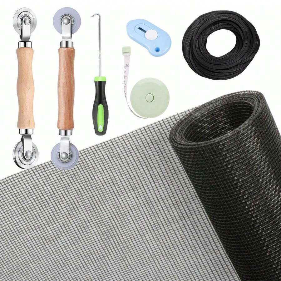 Window Screen Replacement Kit And Window Screen Repair Kit - Black - View 1