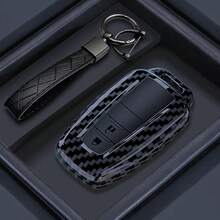 Funda de fibra de carbono ABS para llave de coche para Prius, Camry, Corolla, CHR, C-HR, RAV4, Land Cruiser, Prado, soporte de llavero, accesorios - Dos llaves - Ver 3