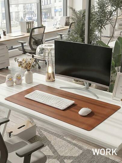 Leather Desk Pad Case, Mouse Pad, Desk Pad, Non-Slip PU Leather Desk Ink Absorber, Laptop Desk Pad, Waterproof Desk Writing Board Suitable For Office And Home (Brown)