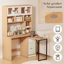 Computer Desk, Shelving Unit, Filing Cabinet, Work Desk, Office Cabinet, Natural White 180 Cm - 自然色 - 查看 9