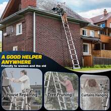 A-Frame Multi-Functional Aluminum Alloy Telescopic Ladder, 8+8 Steps, Foldable A-Frame 2.35m+2.35m And Straight Ladder Extension, Heavy-Duty Folding Ladder, 450 Lb Load Capacity, Suitable For Shopping Malls, Homes, And Construction Sites - A - View 7