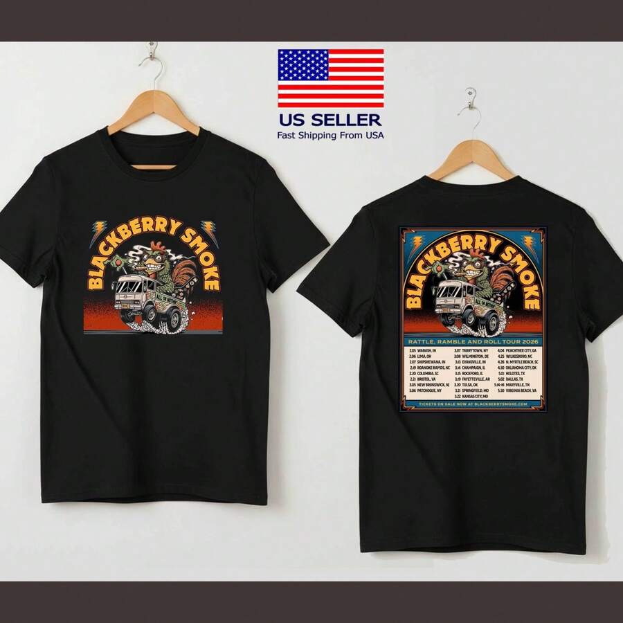 Blackberry2 Smoke Rattle, Ramble And Roll Tour 2026 T-Shirt - Black - View 1