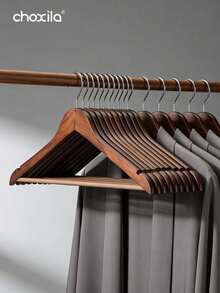 1/5/10pcs Wooden Clothes Hangers Without Slide Bar, Premium Durable Wood Closet Organizer For Suits Coats Pants Shirts, Heavy-Duty Wardrobe Storage Solution, Non-Slip Grips Clothing Hanger Set For Home Bedroom Laundry Room Organization, Strong Wooden Coat Hanger Perfect For Daily Use And Professional Display, Stylish Wooden Garment Hangers For Jacket Dress Sweater Storage - Multicolor - View 12