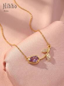 Hihho 1 chiếc dây chuyền xương đòn hình hoa tulip đính đá Zirconia, nhiều màu sắc để lựa chọn, kiểu dáng nhẹ nhàng và đa năng, dây chuyền vàng thời trang, phù hợp với nhiều trang phục như áo sơ mi, áo len, váy, dễ dàng tạo nên vẻ ngoài thanh lịch. - hoa tulip - Xem 16
