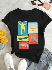Women T-Shirts - Black - View 1