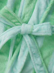 Womens Plush Soft Robe Long Sleeve Belted Striped Bathrobe With 2 Pockets For Spa, Pool - 綠松石色 - 查看 10