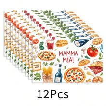 1 pieza Mantel individual de lino, diseño de impresión de alimentos, mantel individual para desayuno, tapete para café, base para tazón, accesorio de cocina, fácil de limpiar, apto para el hogar, restaurante, decoración del comedor, regalo festivo, regalo para amigos, juego de múltiples piezas - Multicolor - Ver 17