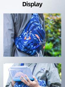 HASIDA Casting Spinning Rod Zipped Adjustable Shoulder Strap Multi-Function High Quality Sling Messenger Waist Chest Fishing Bag - Blue - View 2