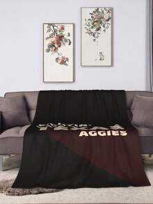 Texas A&M Merch Aggies Throw Blanket Warm Blankets Breathable Air Conditioner Blanket For Car Classic Outdoor Blankets For Picnic For All Season - Black - View 6