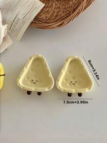2/4pcs Cheese Shaped Small Dishes, Home Use Cheese Flavor Dipping Sauce Dishes, Salad Plates - Multicolor - View 11