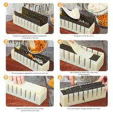 Sushi Making Kit - Beginner-Friendly Set - Sushi Maker & Mold Kit (Includes Rice Ball Molds) - Sushi Rolling Mat Set - Starter Kit - Features Reusable Tools - Easy To Clean - Creative & Fun Sushi Making Set - View 8
