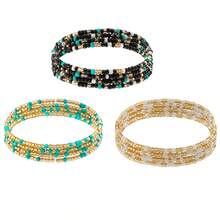 3pcs Vintage Rainbow Beaded Multi-Layer Belly Chain, Women Holiday Casual Beach Sexy Body Chain - Bead Colors Random - Multicolor - View 5