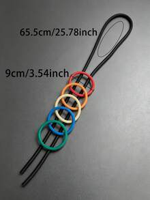 MARLIWOO 1pc Vintage Fashion Handmade Color Block Round Long Necklace, Personalized Exaggerated Accessory For Women - Colorful - View 6