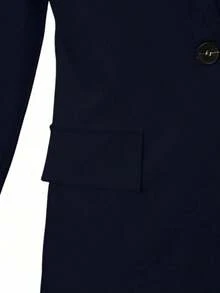 1 pieza Chaqueta ligera de mujer con diseño de solapa y bolsillo casual y holgada, adecuada para primavera y verano - azul real - Ver 6