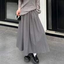 Faldas Largas Coloridas de Moda para Mujer Verano 2026, Vestido Elástico Cómodo y Versátil para Chicas, Faldas Informales para Vacaciones - verde menta - Ver 3