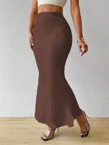 Falda de cola de pez ajustada para mujer, novedad de primavera y verano, faldas plisadas de cintura alta a la moda elegante, Vestido corto informal de calle para mujer, Sexy - CAFETERÍA - Ver 1